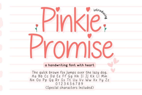 Pinkie Promise: A Heart-Adorned Font for Your Brand Story